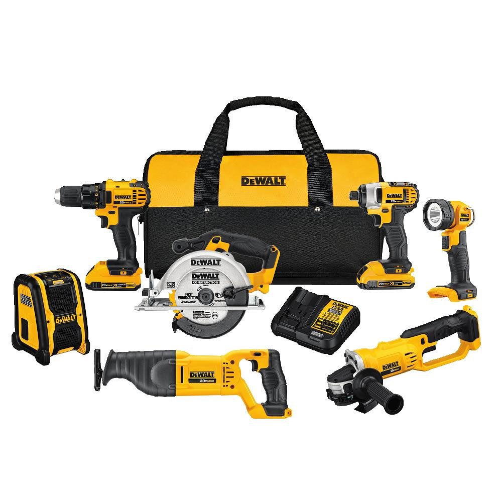 DEWALT DCK720D2 2 Ah 20V MAX Compact 7-Tool Combo Kit